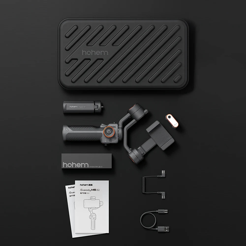 Hohem DJI Osmo Mobile 3 accessories on a black background